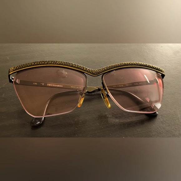 Vintage Trussardi TPL 118/N Snake Print Frame Sunglasses - Made in Italy - Picture 1 of 10